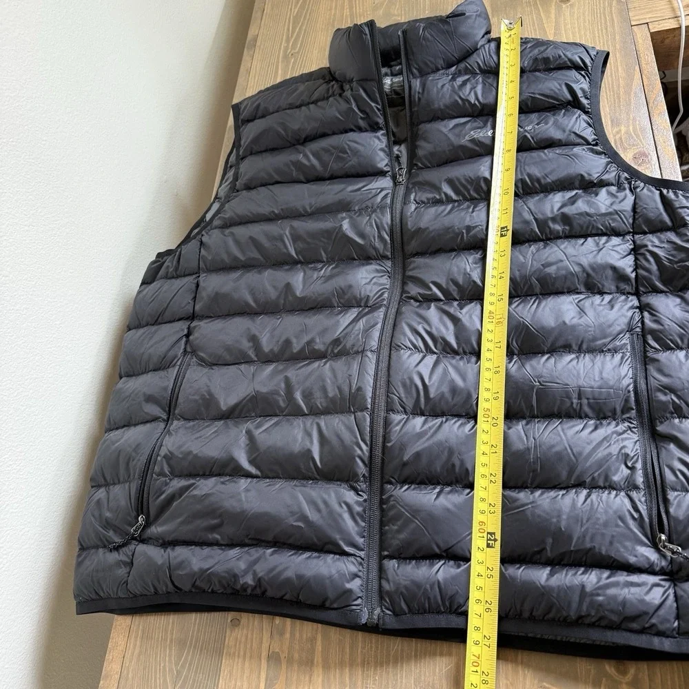 Eddie Bauer Men's XL Black EB650 Down Quilted Full Zip Up‎ Vest